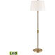 Roseden Court 62 inch 9 watt Clear with Aged Brass Floor Lamp Portable Light
