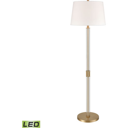 Roseden Court 62 inch 9 watt Clear with Aged Brass Floor Lamp Portable Light