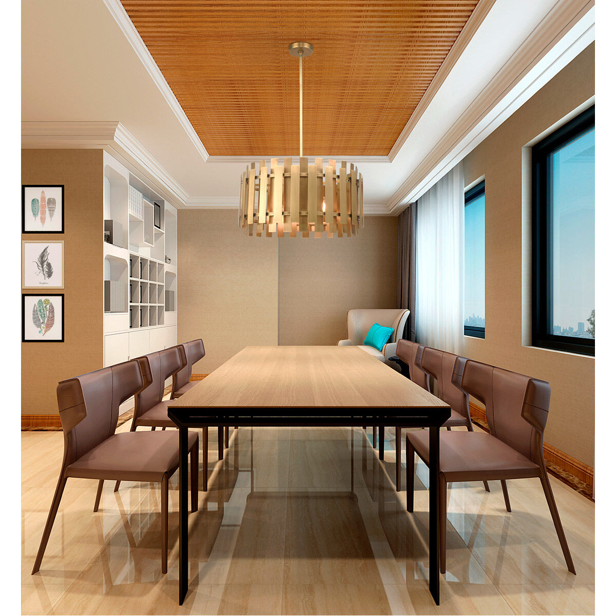 Greenwich 6 Light 24 inch Natural Brass Pendant Chandelier Ceiling Light