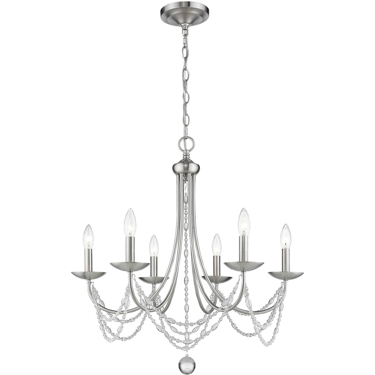 Mirabella 6 Light 25 inch Pewter Chandelier Ceiling Light