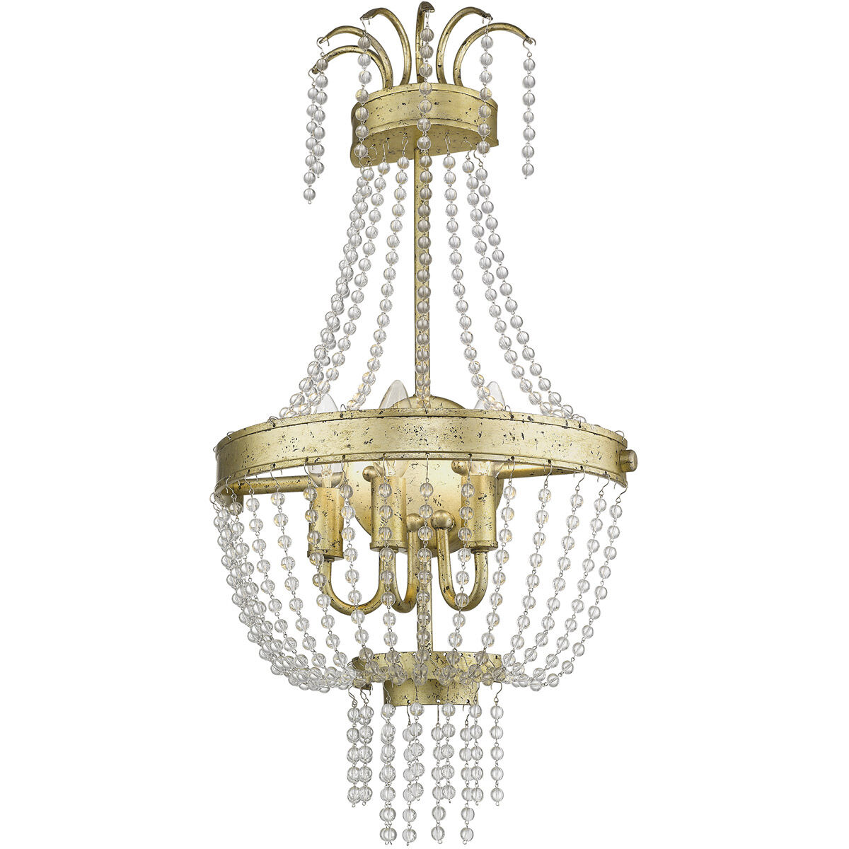 Valentina 3 Light 13 inch Hand Applied Winter Gold Wall Sconce Wall Light