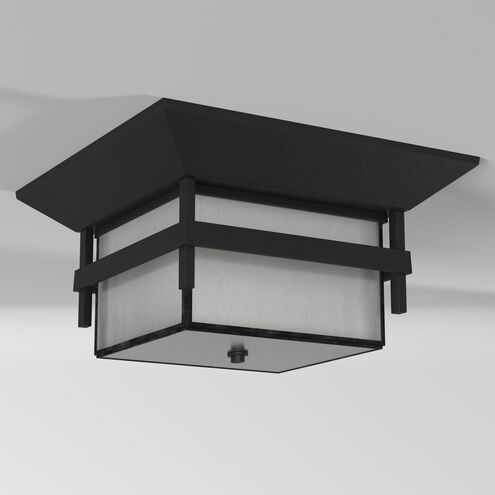 Estate Series Harbor LED 12 inch Satin Black Outdoor Flush Mount