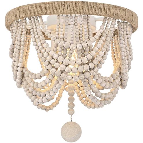 Jolie 3 Light 12 inch Antique White Flush Mount Ceiling Light