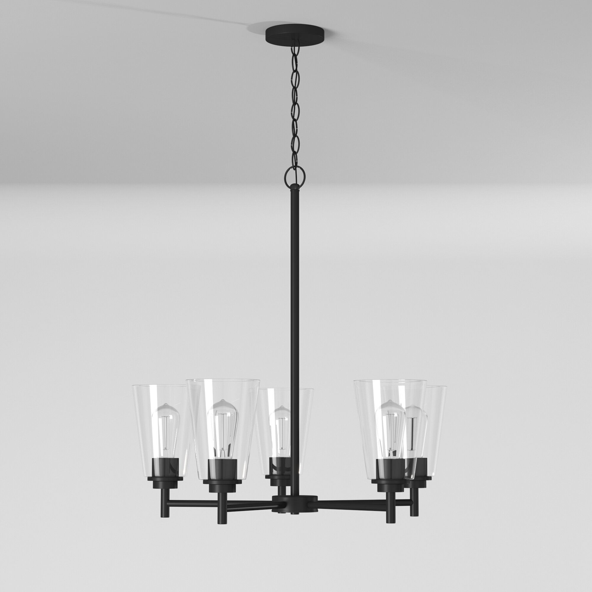 Westin 5 Light 24 inch Matte Black Chandelier Ceiling Light