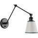 Yep Equinox 1 Light 5.88 inch Matte Black Swing Arm Wall Lamp Wall Light in White with Green Trim