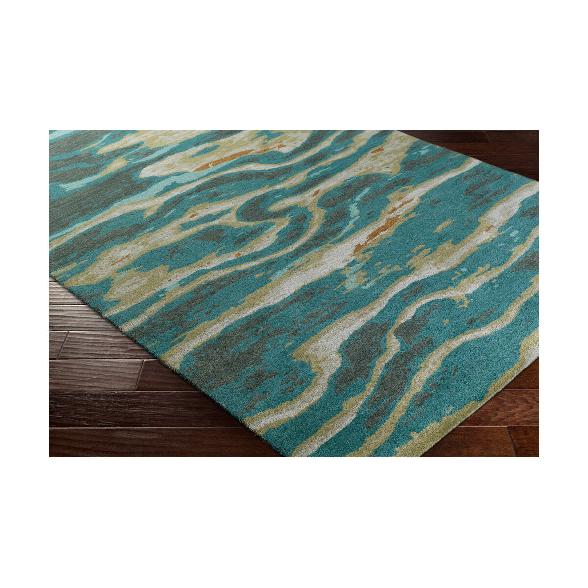 Artist Studio 36 X 24 inch Emerald/Olive/Taupe/Burnt Orange/Dark Brown Rugs, Wool