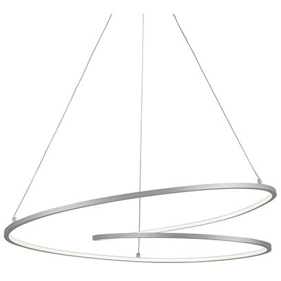 Twist Pendant Ceiling Light in Antique Silver