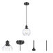 Ballston Small Waverly LED 6 inch Matte Black Mini Pendant Ceiling Light in Black Textured, Ballston