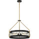 Edina 4 Light 24 inch Black with Warm Brass Accents Pendant Ceiling Light