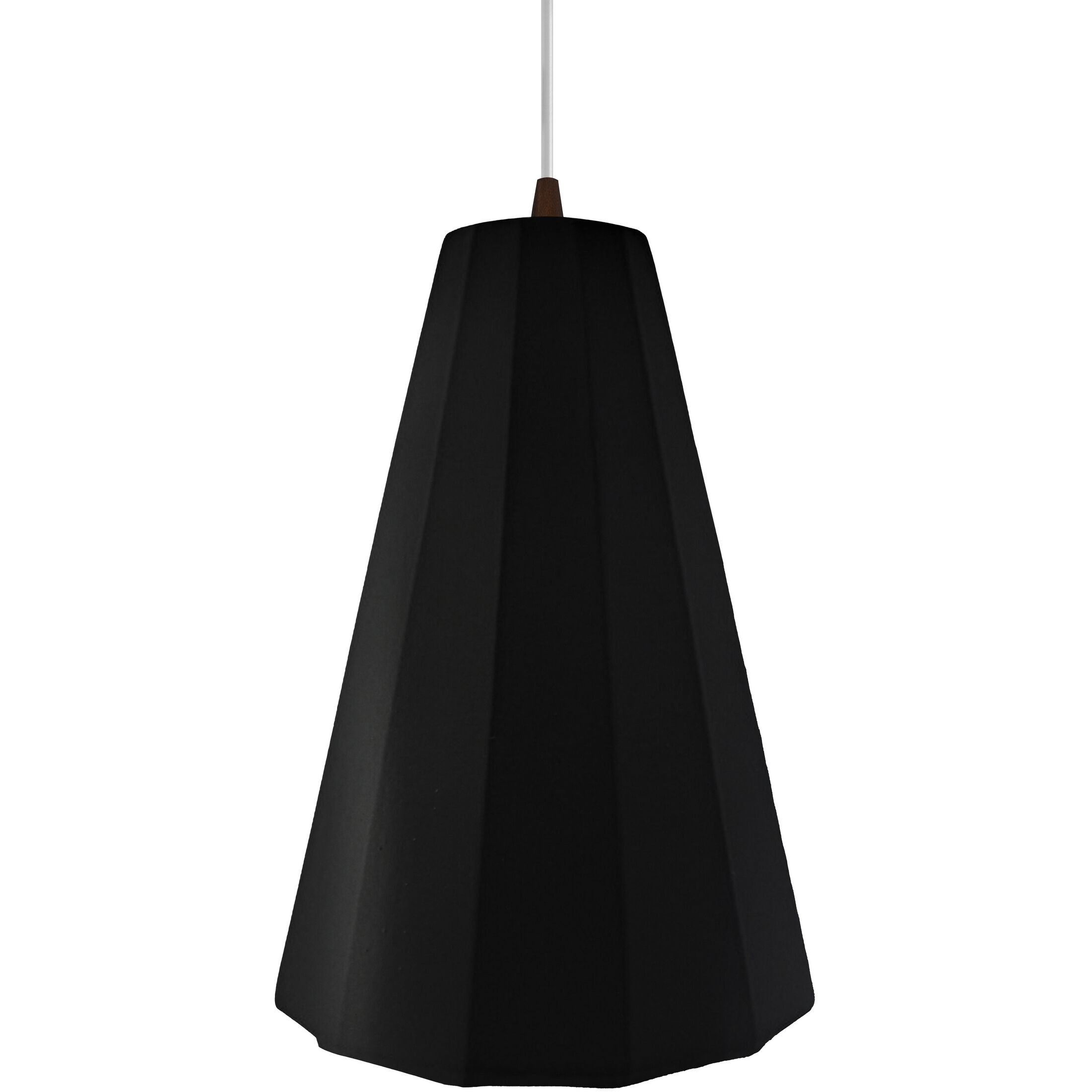 Radiance Collection - Fluted Pendant Ceiling Light in Dark Bronze, White Cord, Replaceable Bulb, Carbon Matte Black, 9W x 13H, Form+Finish+Function