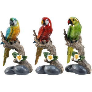 Macaw Brown and Multi-Color Accent Décor, Set of 3