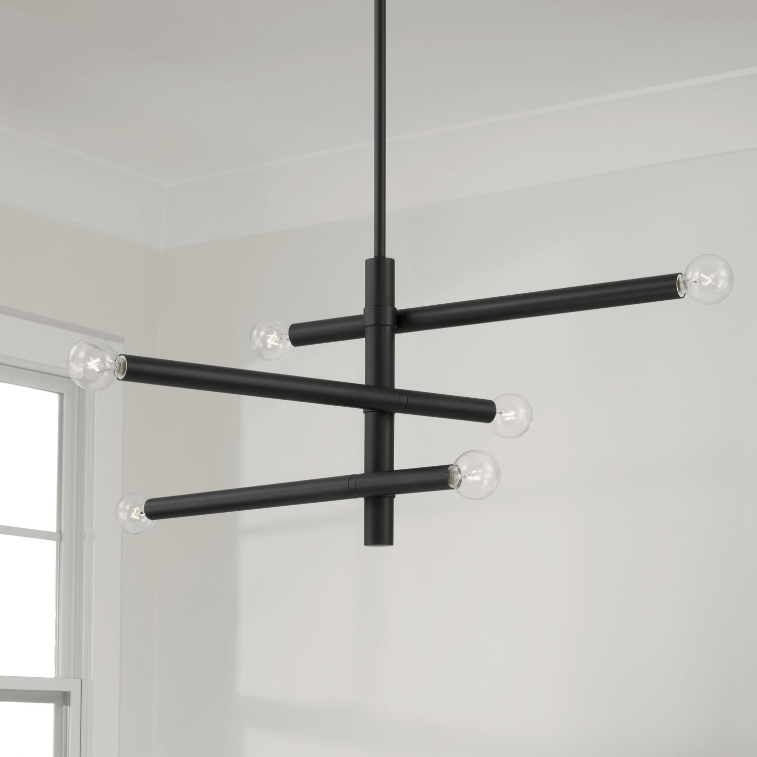 Zane 6 Light 26 inch Matte Black Chandelier Ceiling Light