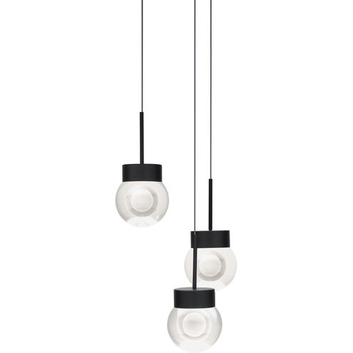 Double Bubble 3 Light 12 inch Black Multi-Light Pendant Ceiling Light