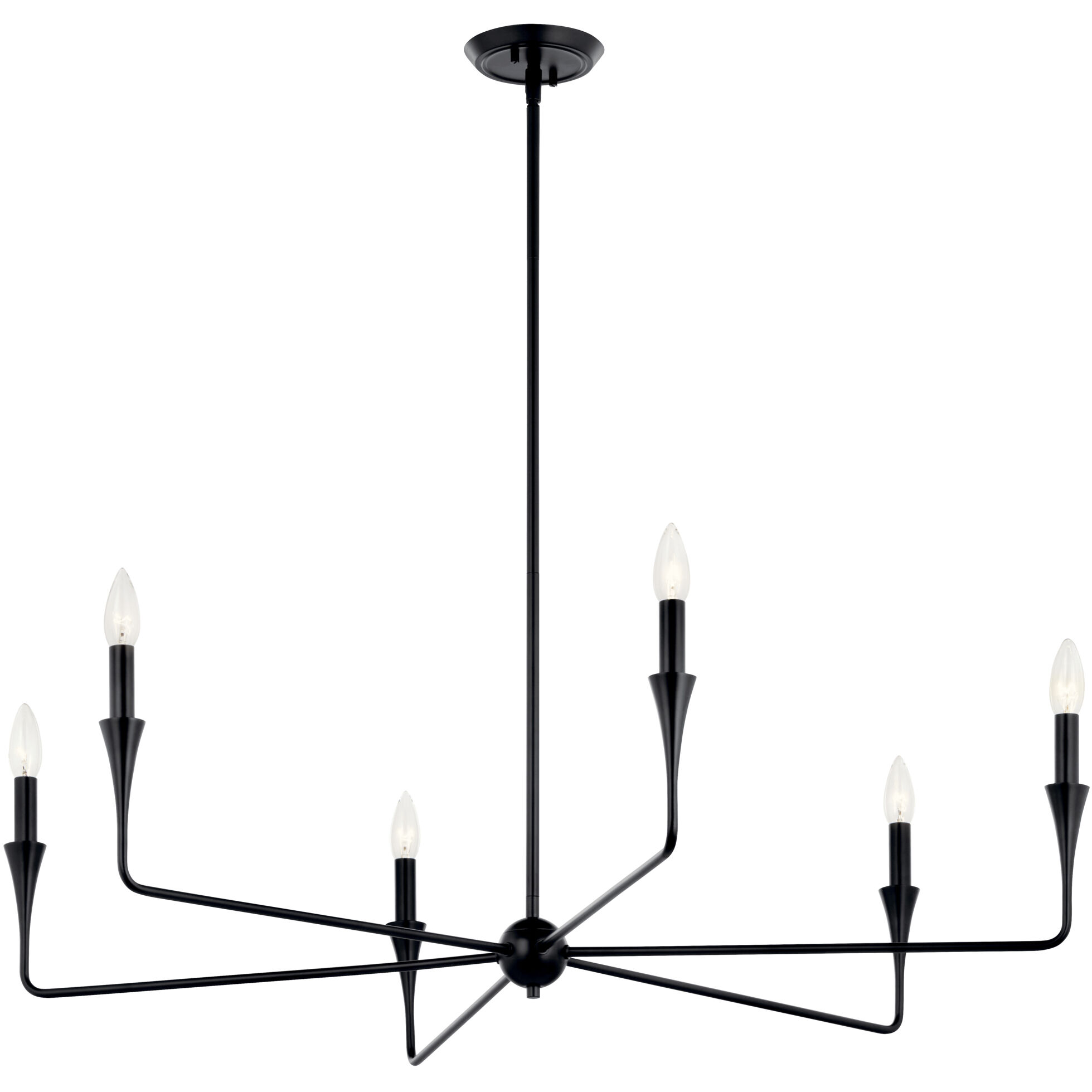 Alvaro 6 Light Black Chandelier Ceiling Light, 1 Tier Medium