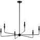 Alvaro 6 Light Black Chandelier Ceiling Light, 1 Tier Medium