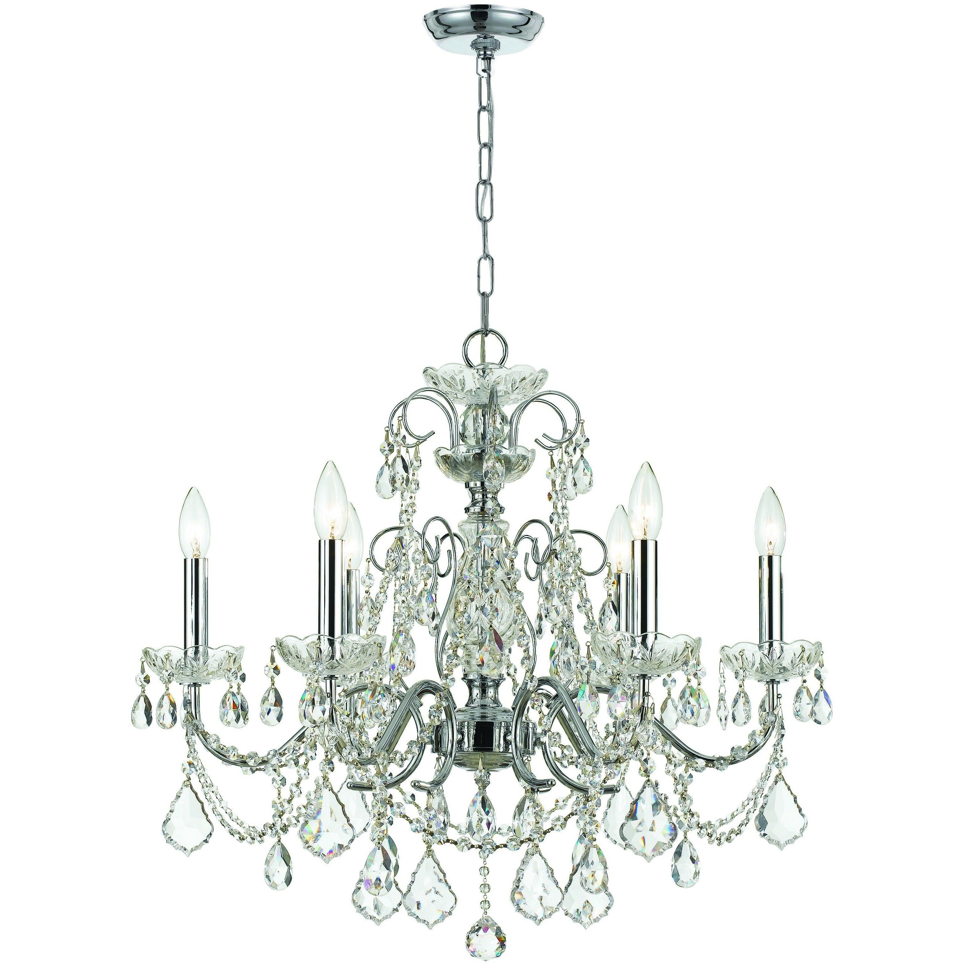 Imperial 6 Light 26 inch Polished Chrome Chandelier Ceiling Light in Clear Italian