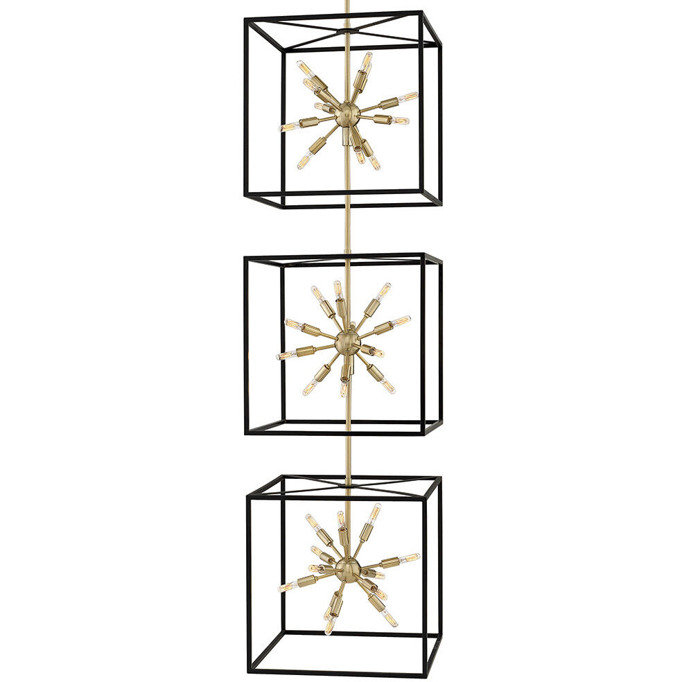 Lisa McDennon Aros 36 Light 20 inch Black with Warm Brass Indoor Chandelier Ceiling Light