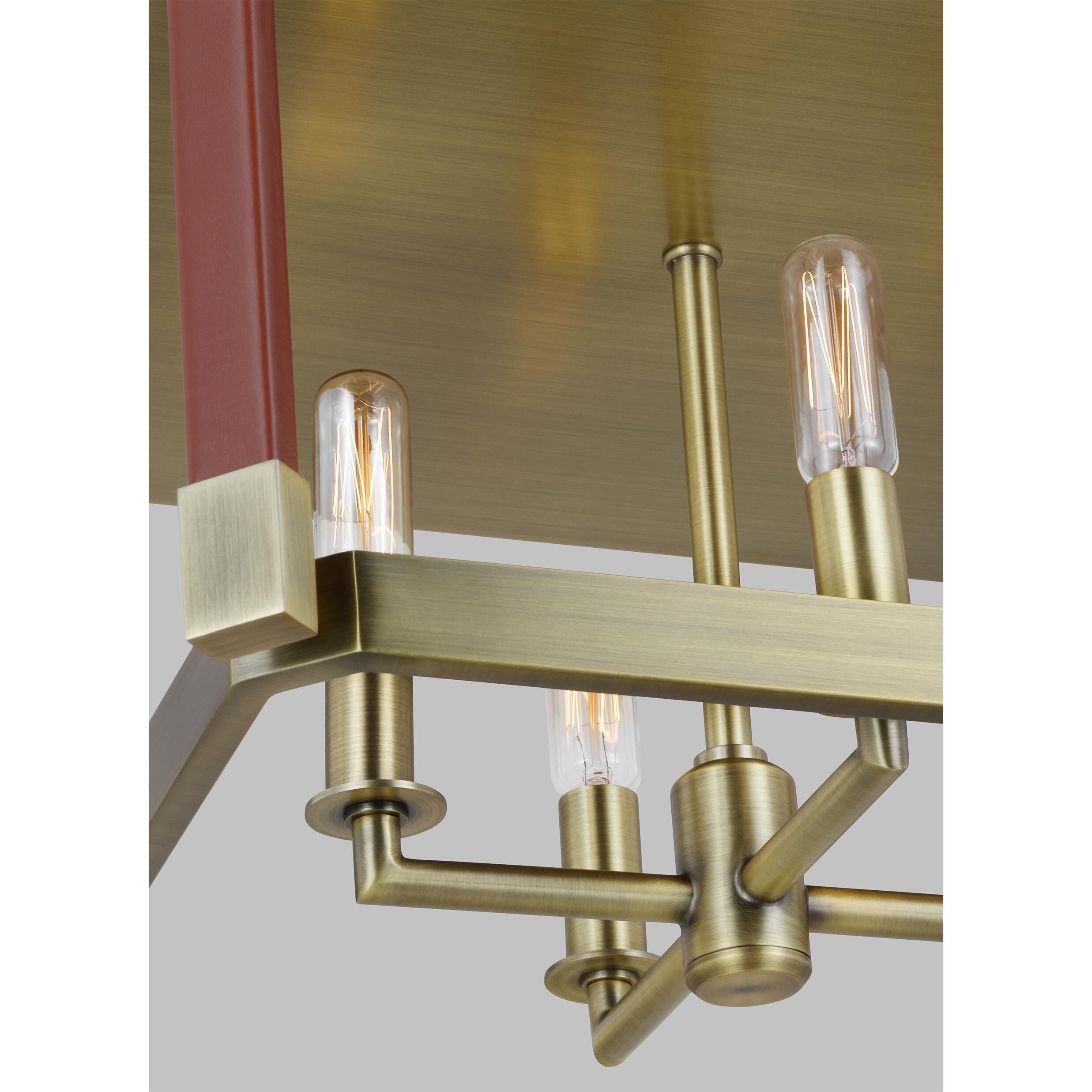 Hadley 4 Light 14.88 inch Time Worn Brass Flush Mount Ceiling Light