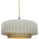 Radiance Collection - Pleated Tier Pendant Ceiling Light in Matte Black, Replaceable Bulb, Beige Twist Cord, Matte White/Champagne Gold, 14.5W x 5.25H, Form+Finish+Function