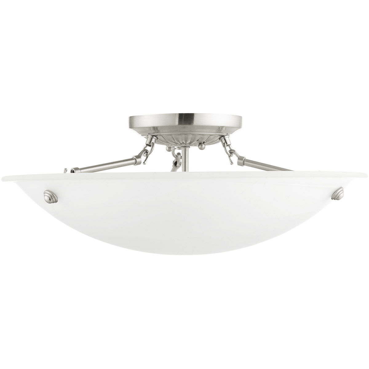Oasis 3 Light 20 inch Brushed Nickel Semi-Flush Mount Ceiling Light