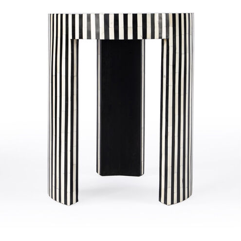 Rimma Bone Inlay Side Table in Black and White