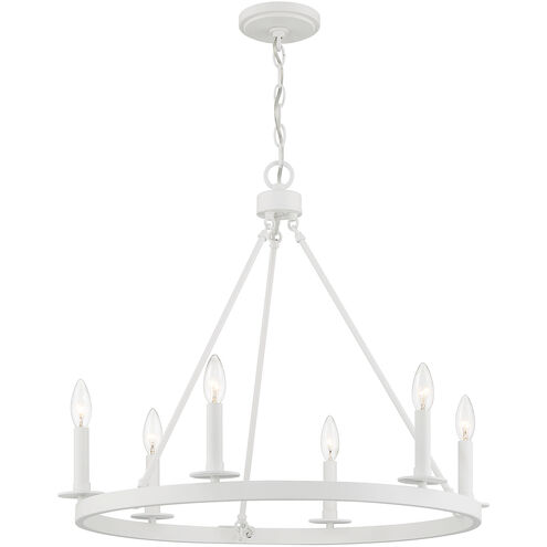 Traditional 6 Light 26 inch Bisque White Chandelier Ceiling Light