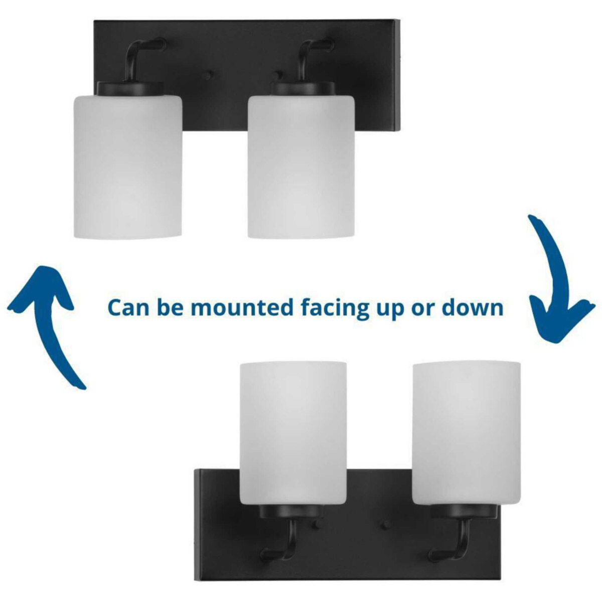 Merry 2 Light 12 inch Matte Black Bath Vanity Wall Light