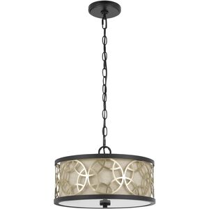 Carmel 2 Light 15 inch Rust and Antique Brass Chandelier Ceiling Light, Convertible to Semi-Flush