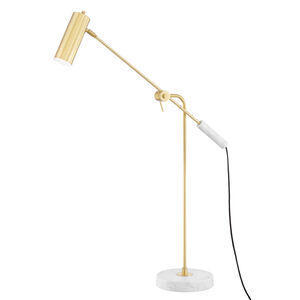 Lockport 34 inch 20.00 watt Aged Brass Floor Lamp Portable Light