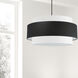 Priya 4 Light 30 inch Matte Black with Black-White Chandelier Ceiling Light in Black and White