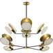 Thomas O'Brien Osiris 8 Light 54 inch Bronze and Hand-Rubbed Antique Brass Reflector Chandelier Ceiling Light, Large