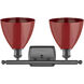 Ballston Plymouth Dome 2 Light 18 inch Oil Rubbed Bronze Bath Vanity Light Wall Light in Matte Red