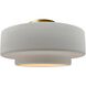 Radiance LED 16.5 inch Bisque and Brushed Brass Semi Flush Ceiling Light
