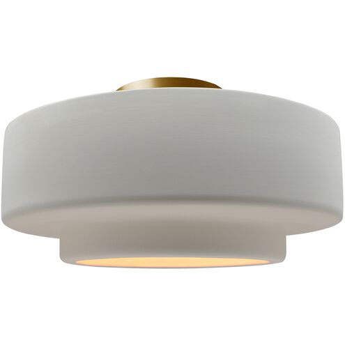 Radiance LED 16.5 inch Bisque and Brushed Brass Semi Flush Ceiling Light