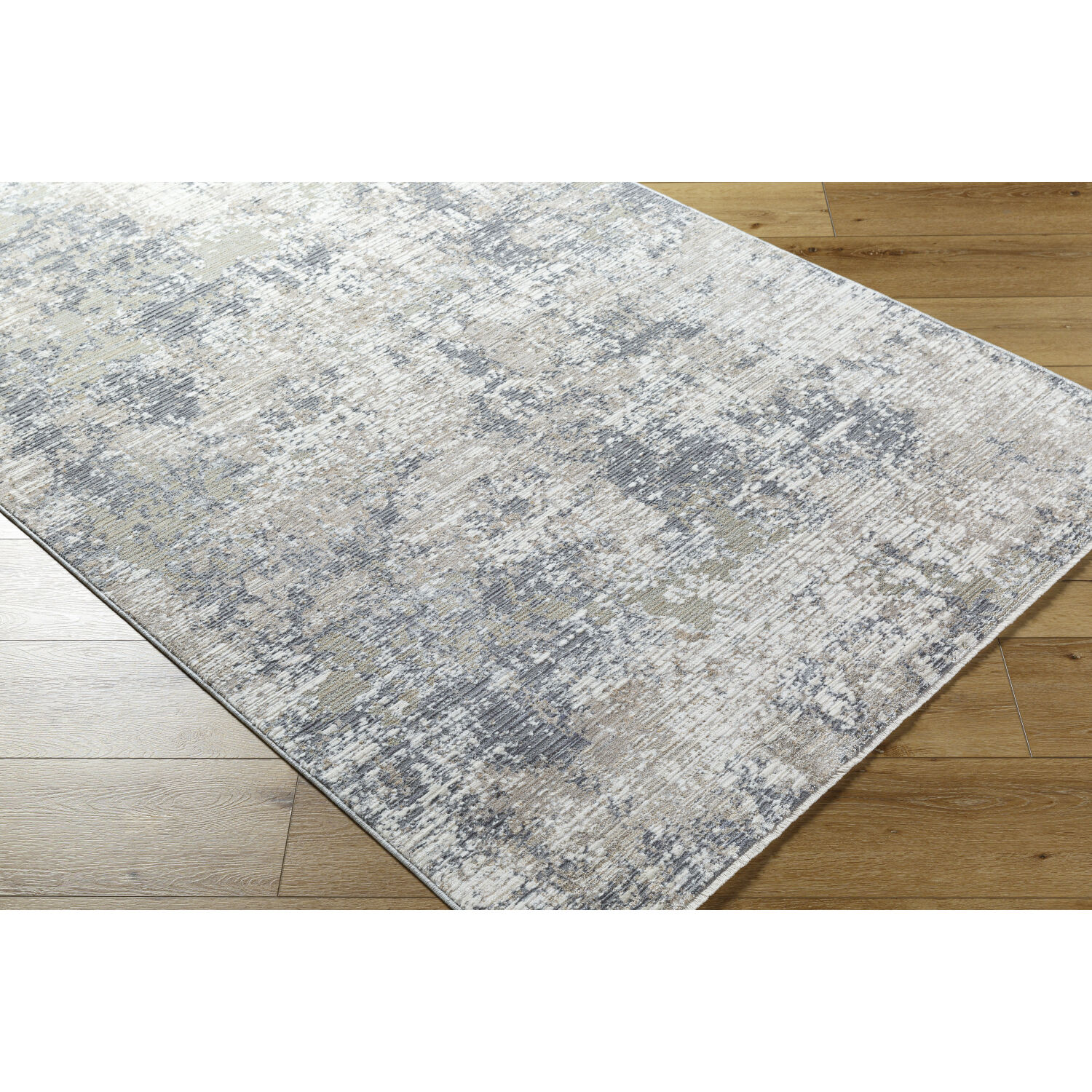 Presidential 38.98 X 24.02 inch Metallic - Silver/Ash/Silver/Sage Machine Woven Rug in 2 x 3.25