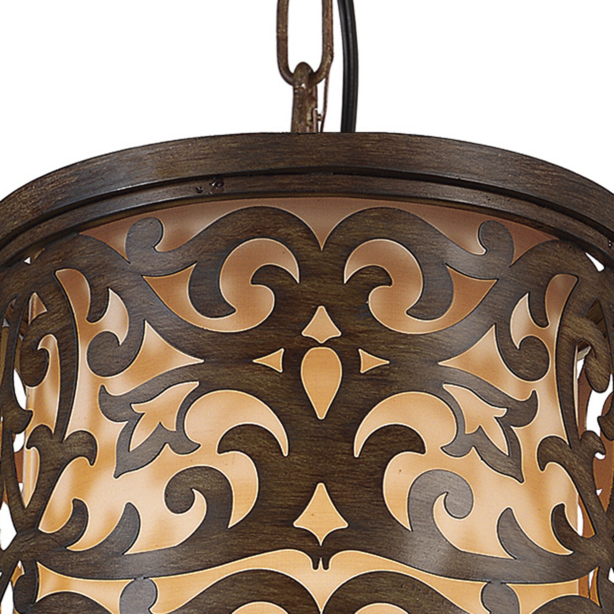 Nicole 1 Light 9 inch Brushed Chocolate Drum Shade Mini Pendant Ceiling Light