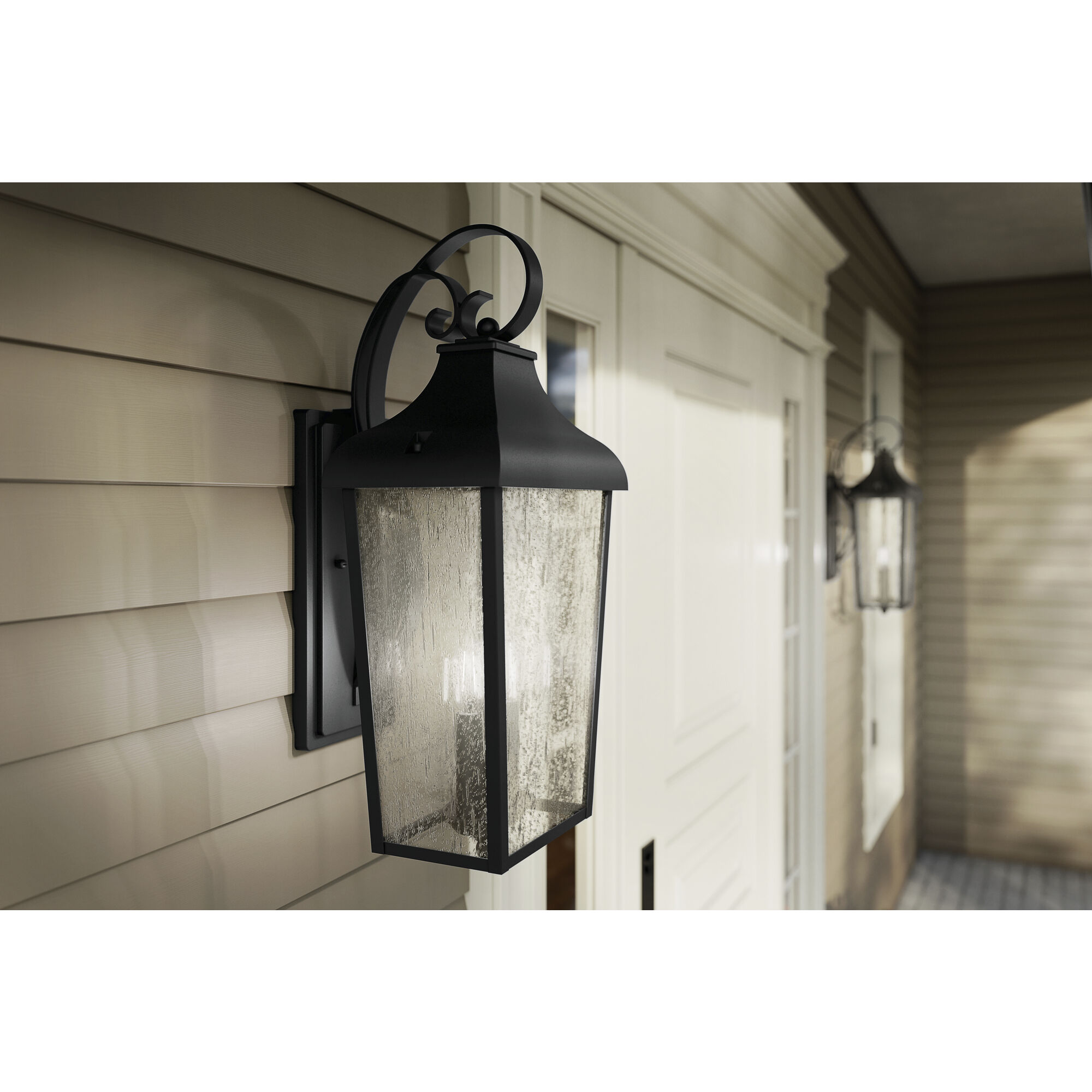 Forestdale 2 Light 21.5 inch Textured Black Outdoor Wall Sconce, Large