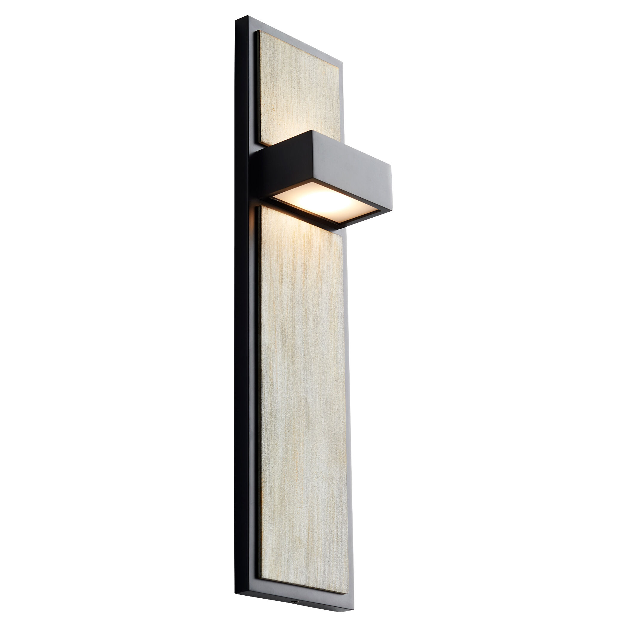 Guapo 2 Light 4 inch Black/Weathered Oak Sconce Wall Light
