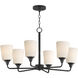 Hudson 6 Light 30 inch Black Single-Tier Chandelier Ceiling Light in Satin White