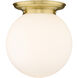 Beacon 1 Light 14 inch Satin Gold Flush Mount Ceiling Light