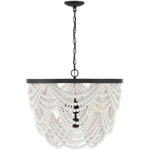 Bohemian 5 Light 24 inch Grecian White with Oil Rubbed Bronze Chandelier Ceiling Light
