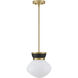 Lucy 1 Light 10 inch Black with Lacquered Brass Pendant Ceiling Light
