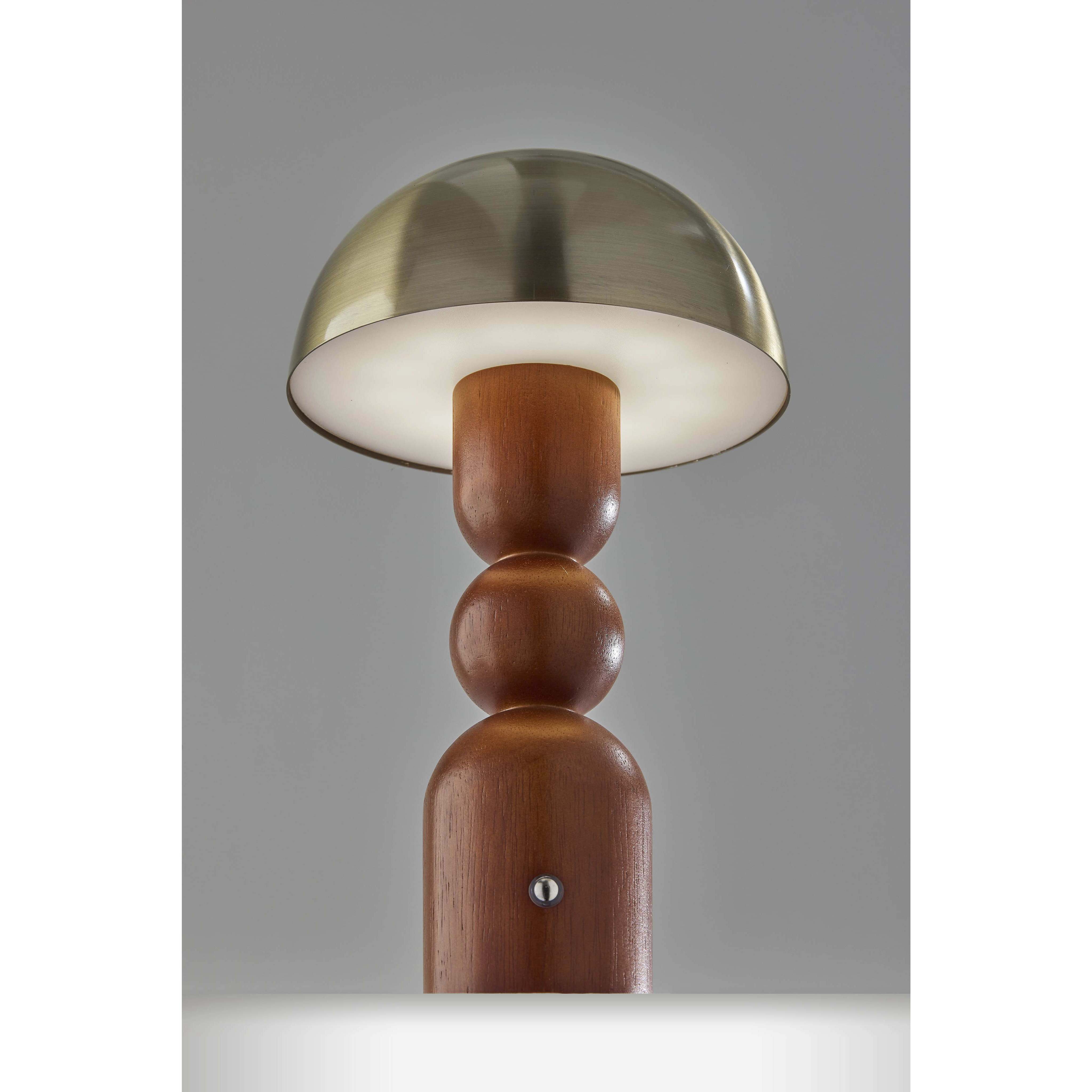 Connie 10.75 inch 2.00 watt Walnut and Antique Brass Cordless Table Lamp Portable Light