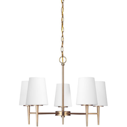 Driscoll 5 Light 25.25 inch Satin Brass Chandelier Ceiling Light