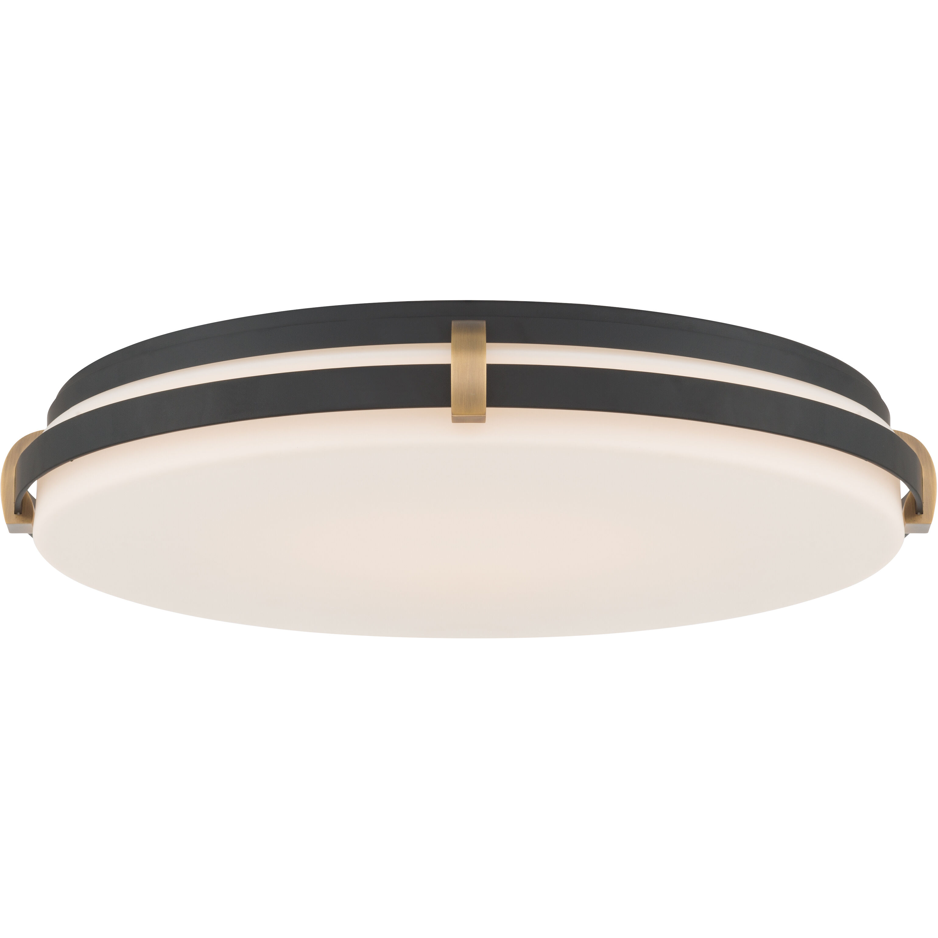 Arclume LED 18.75 inch Dark Matte Black and Legacy Brass Flush Mount Ceiling Light