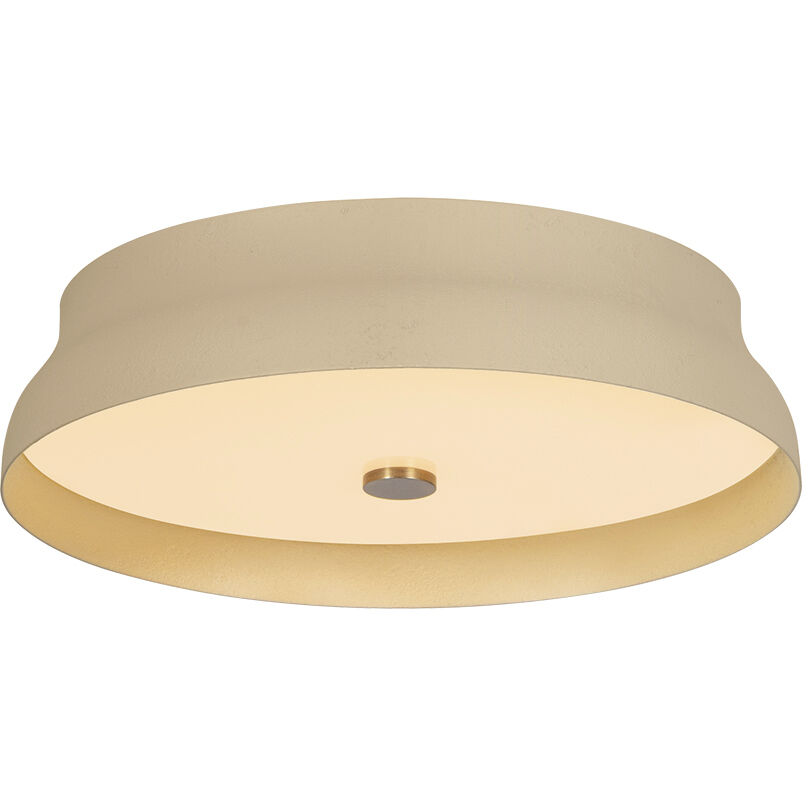 Shore LED 16 inch Patina Brass and Cream Gesso Flush Mount Ceiling Light