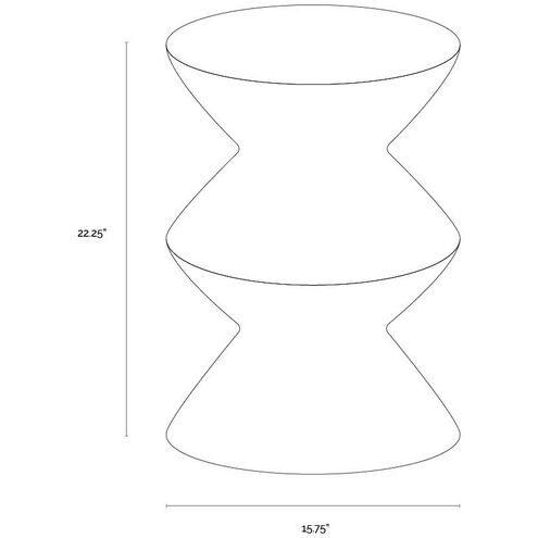 Union 22 X 16 inch White Outdoor End Table