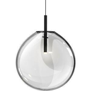 Cantina LED 15 inch Satin Black Pendant Ceiling Light in Clear Glass