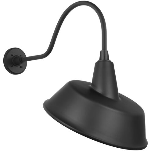 Thomas O'Brien Academy Barn Light LED 23 inch Matte Black Flynn Barn Light in 16" Matte Black Tilted Bowers Shade