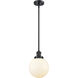 Franklin Restoration Beacon 1 Light 8 inch Matte Black Mini Pendant Ceiling Light in Incandescent, Matte White, Franklin Restoration